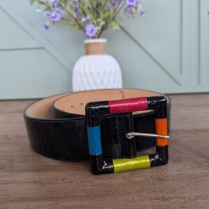 Leatherock Vintage Black Leather Belt